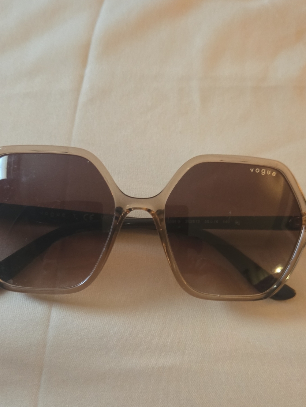 Vogue Brown Gradient Hexagonal Women's Stylish  Sunglasses